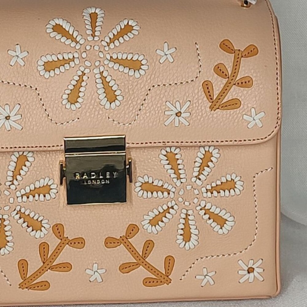 RADLEY LONDON Bag Stitch Street Small Leather Satchel Crossody Floral - Picture 11 of 16